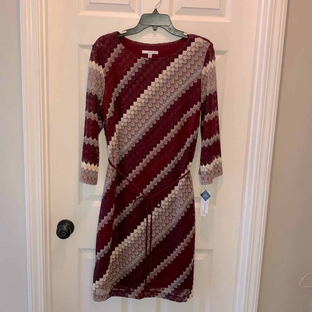 Studio One New York Wine Knit Dress SIZE 16